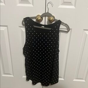Black Polka Dot Sleeveless Top Luxe Style Old Navy -2X